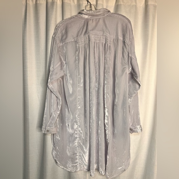 Free People We the Free Sorrento Velvet Maxi Top in Light Grey - Picture 5 of 7